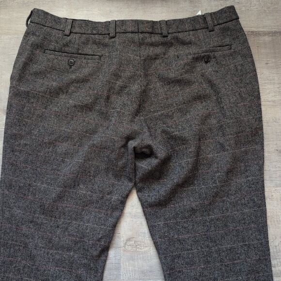 MOSS BROS Dress Pants Houndstooth Plaid Savoy Taylors Guild Slim Fit 40IN - Picture 8 of 8